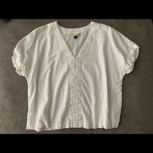 White V-Neck Top